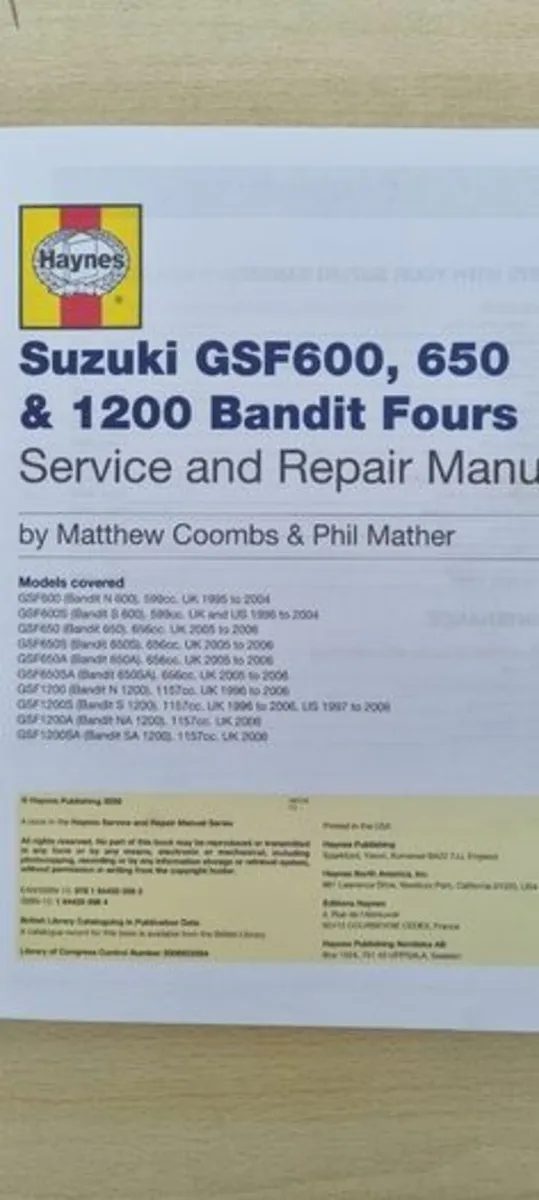 Haynes - Suzuki Motorcycle Service Manual - Image 3