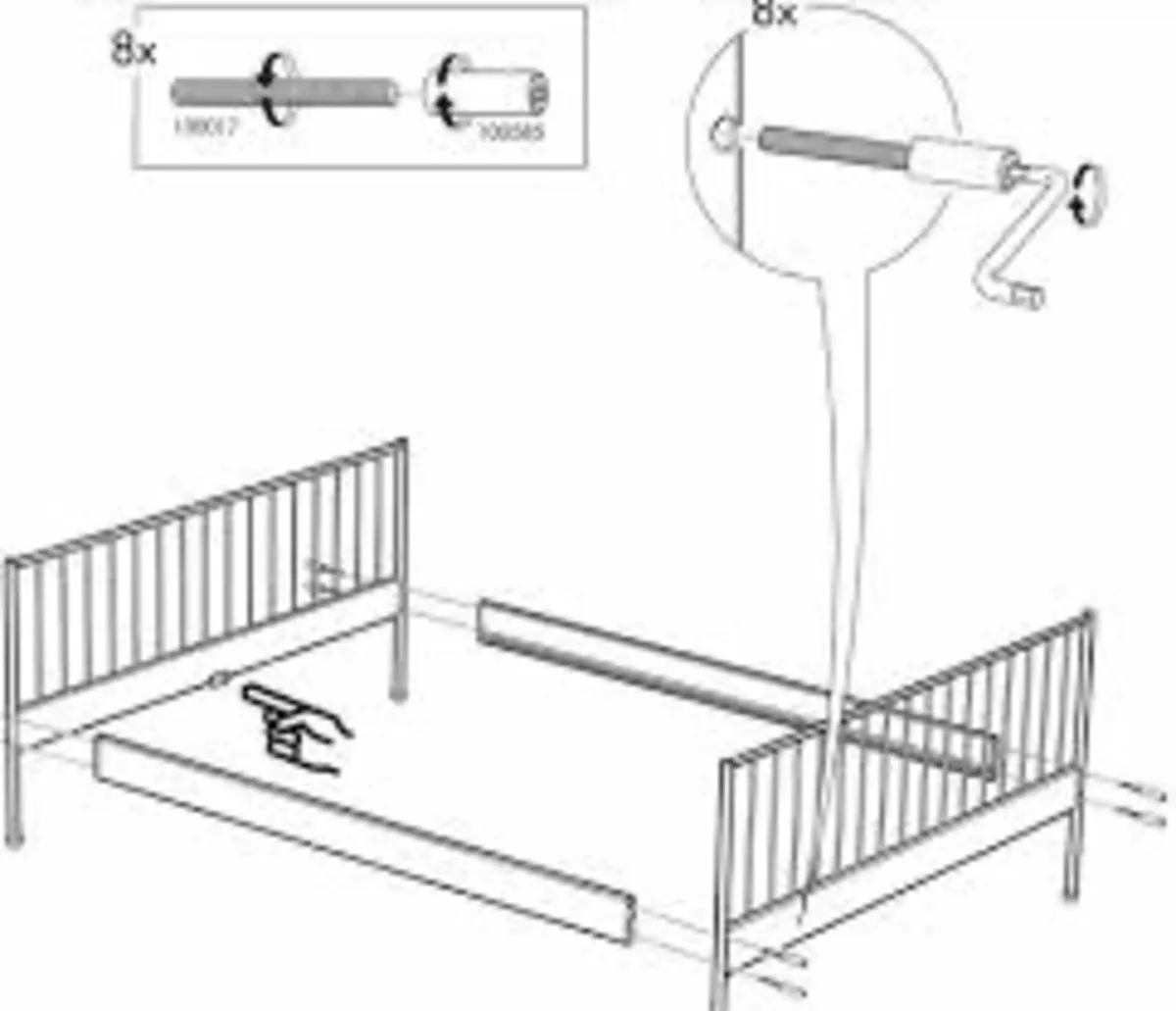 White metal Ikea bed frame €80 - Image 2