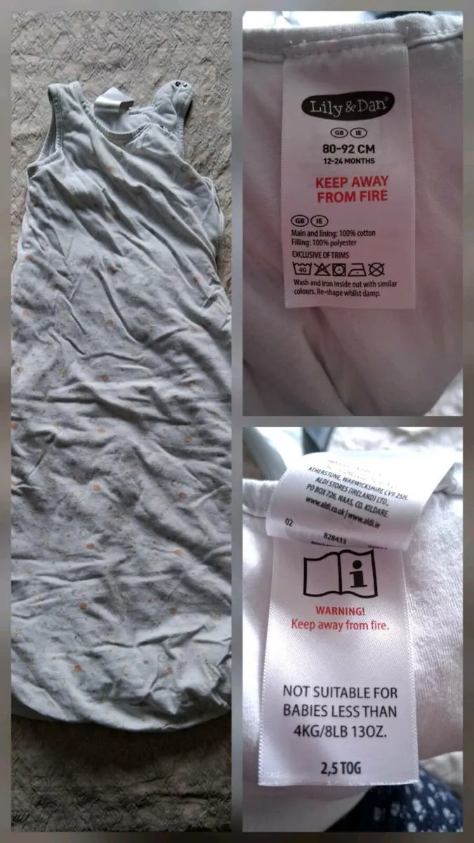 3 Baby Sleeping Bags 12-24 months - Image 1