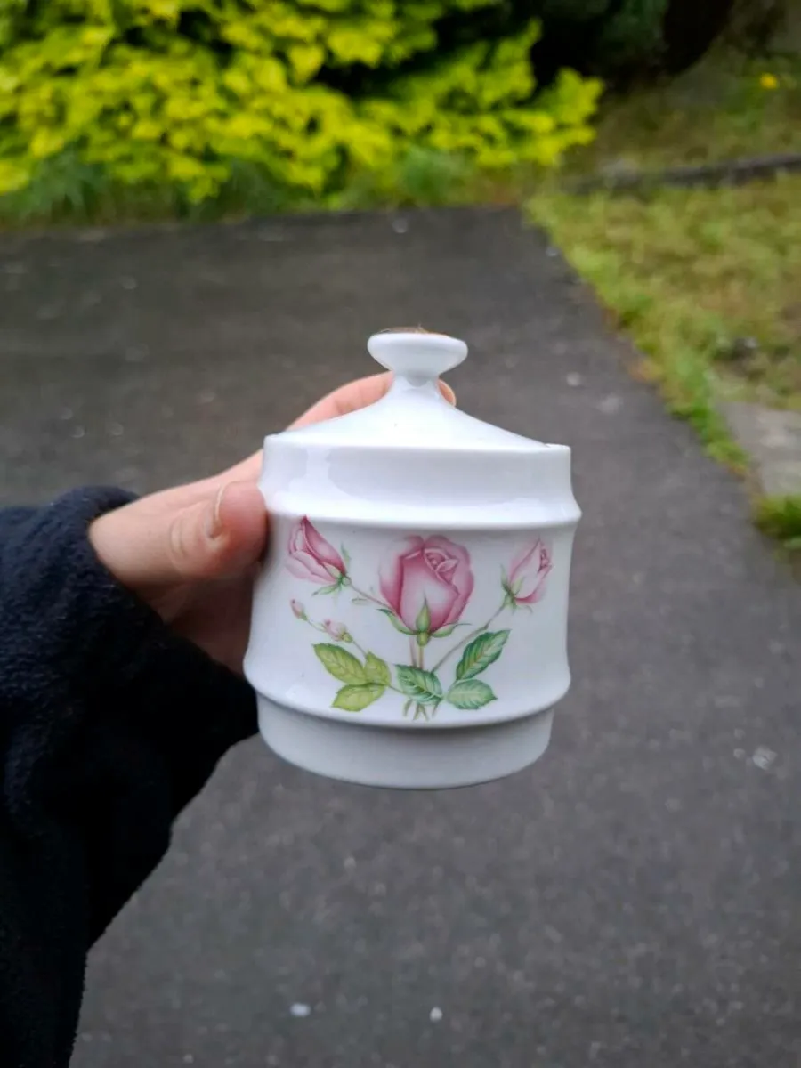 Rose porcelain sugar bowl
