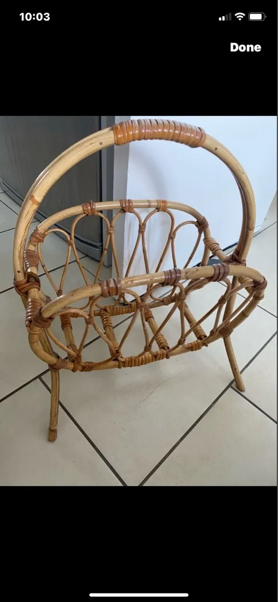Vintage Bamboo Magazine Rack - Image 3
