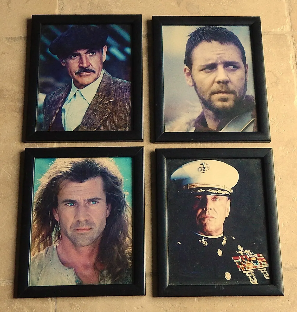 4 Vintage Glass Framed 8 x 10 Glossy Movie Prints - Image 1