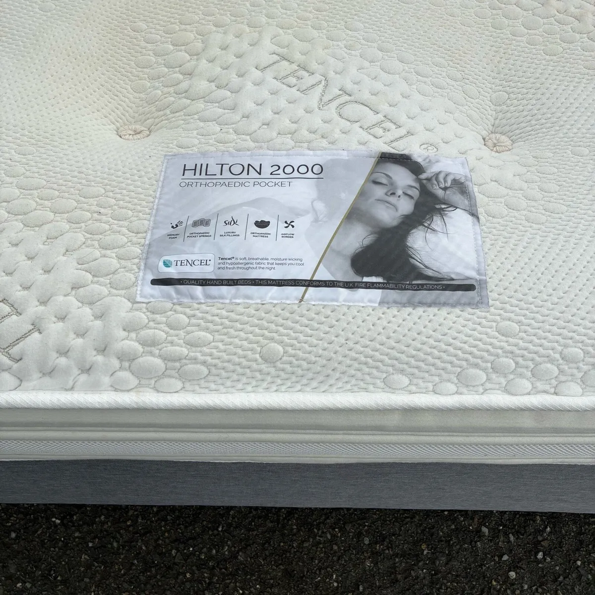 Grey 5ft king bed with Mattress - Image 4