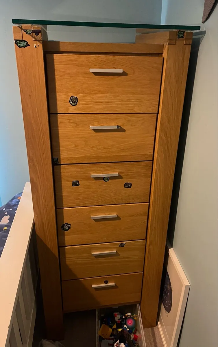 Solid OakTall Boy (Chest of Drawers) for sale