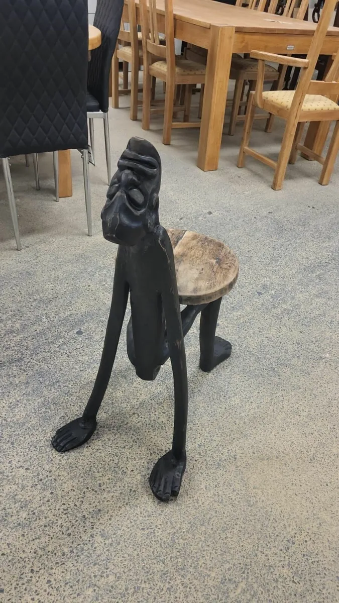 Early 1900s African anthropomorphic stool, chair - Image 2