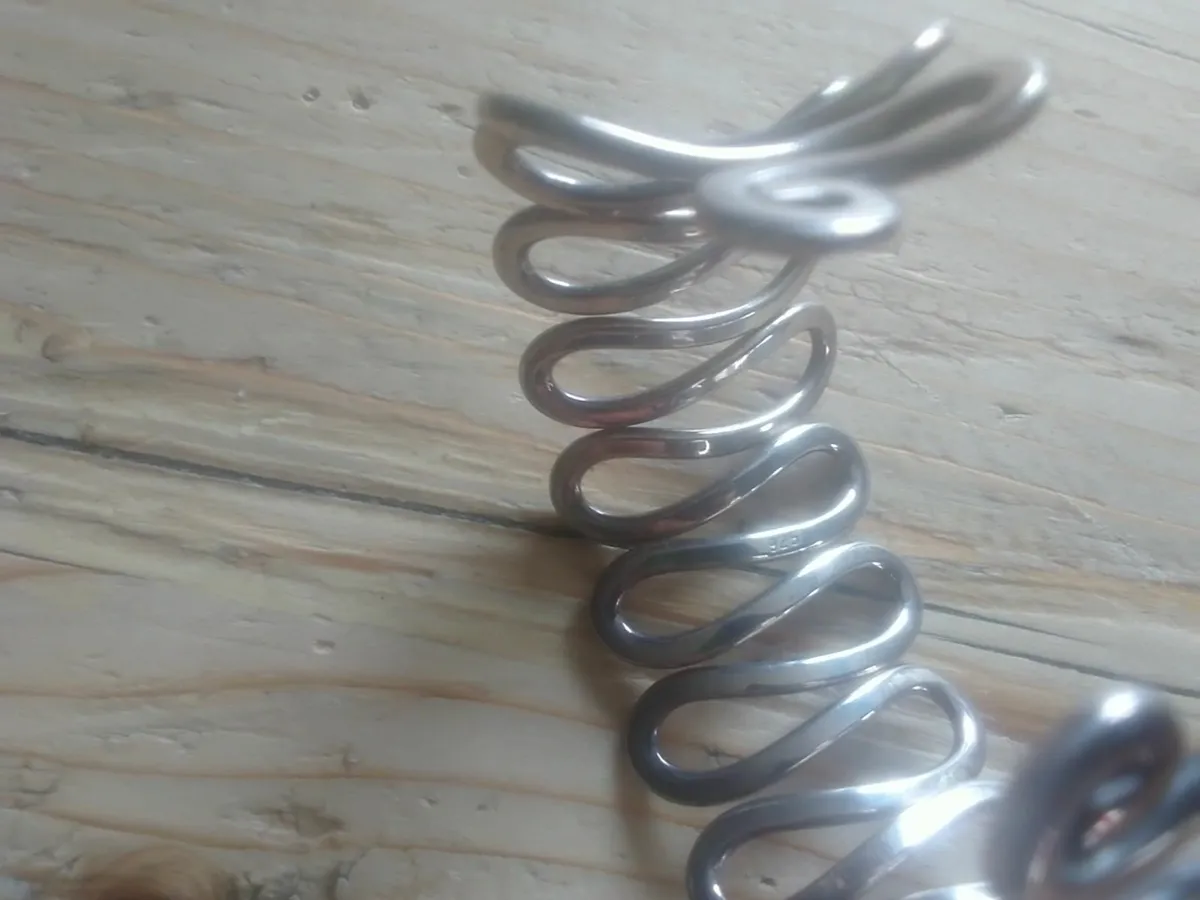 STERLING SILVER VINTAGE SWIRL WIDE CUFF BANGLE - Image 3