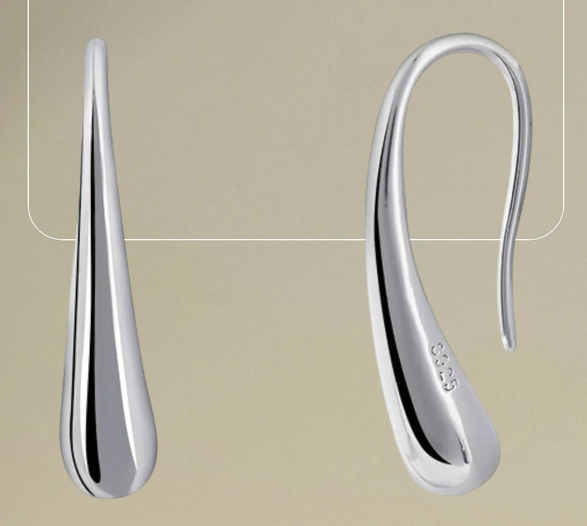 BN Silver Teardrop Earrings-Ex Display - Image 3