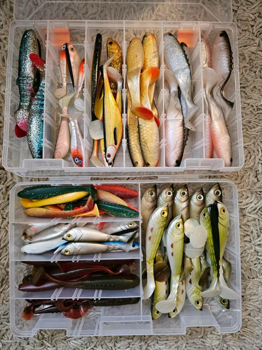 Pike and perch new soft lures + 2 boxes