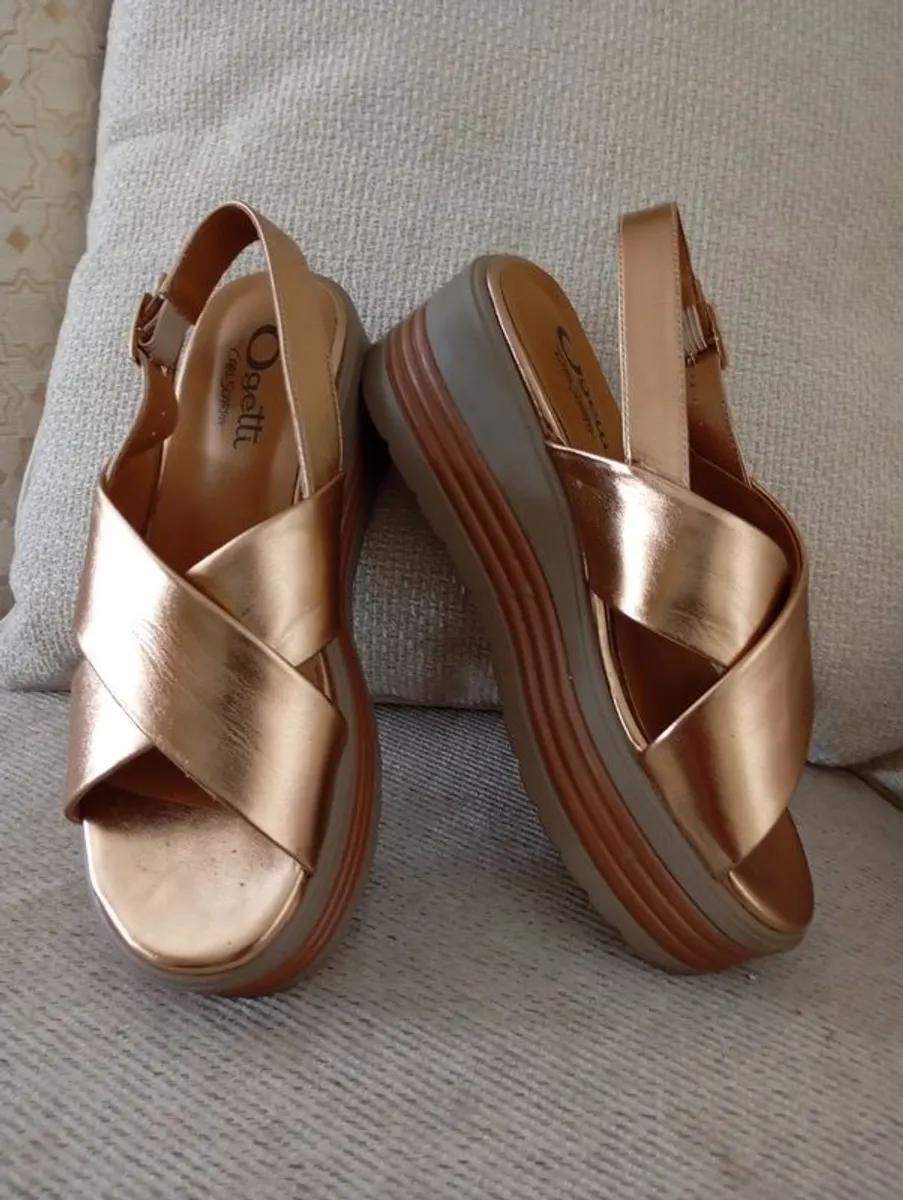 Sandals leather bronze - Image 1