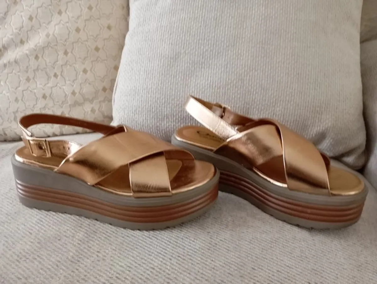 Sandals leather bronze - Image 2