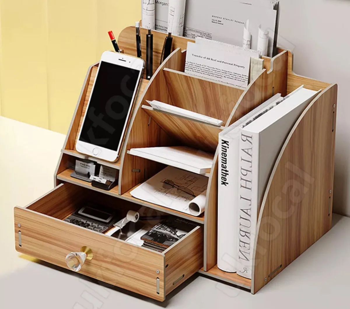 Wooden Desktop Organiser Desk Tidy NEW - Image 2
