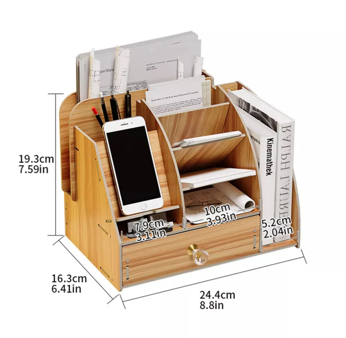 Wooden Desktop Organiser Desk Tidy NEW - Image 3
