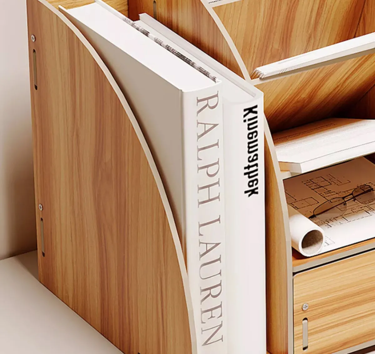 Wooden Desktop Organiser Desk Tidy NEW - Image 4