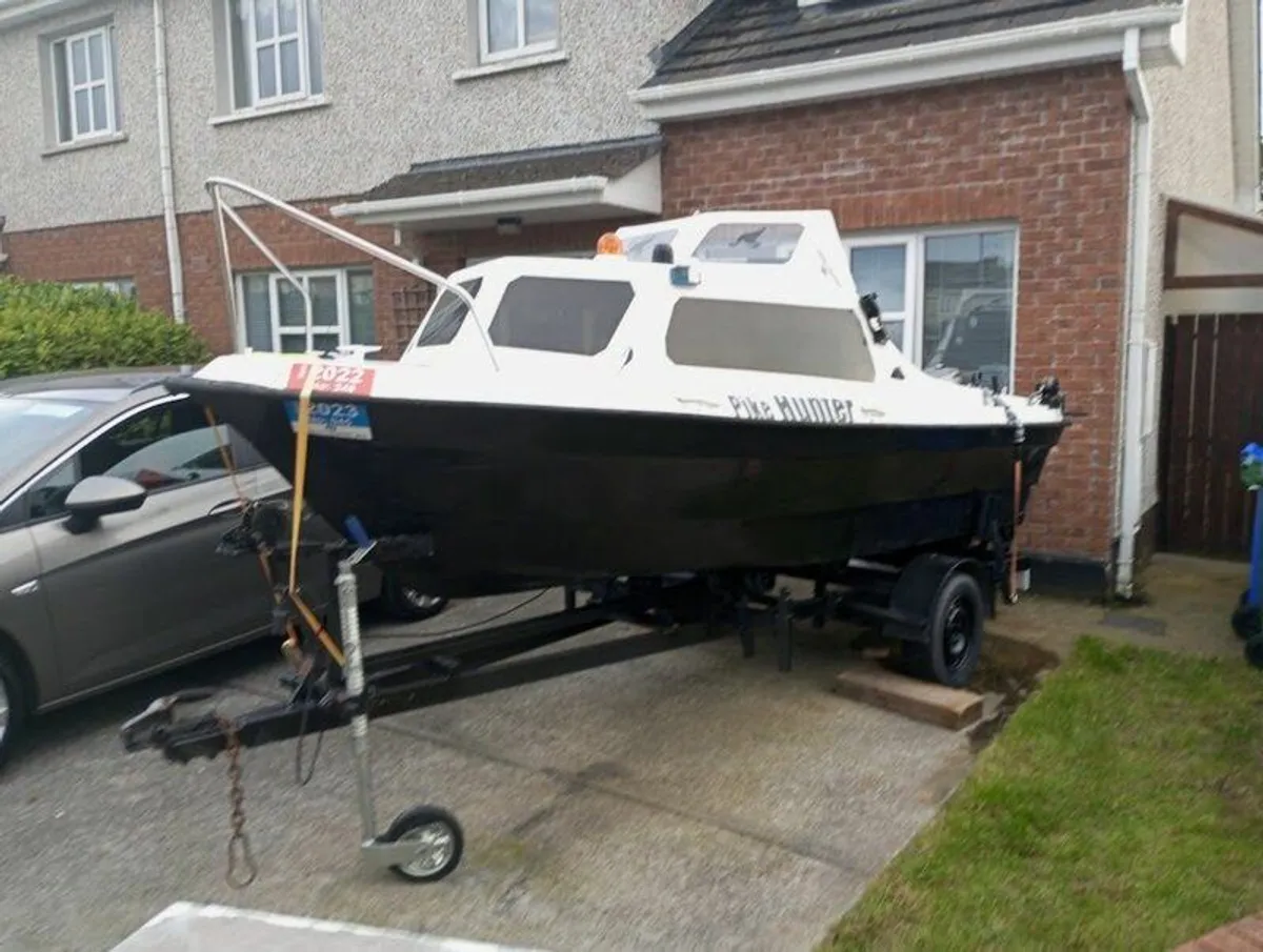 PRICE DROP-15 Ft Boat With Cab, Trailer And Engine - Image 1