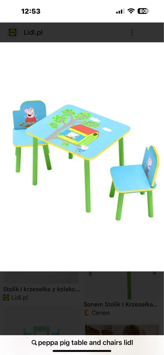 Peppa pig table and chair set