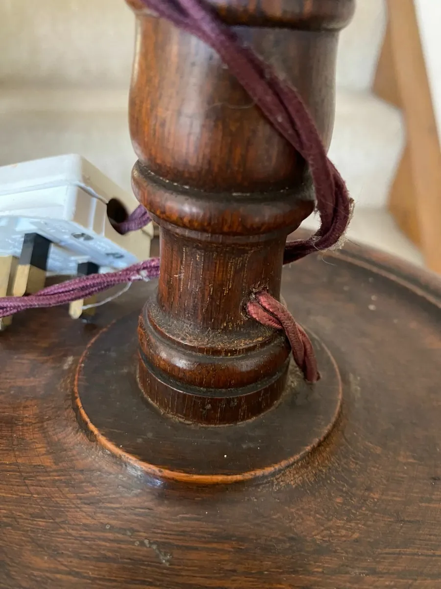 Antique Barley Twist Floor Lamps Medial Shelves - Image 4