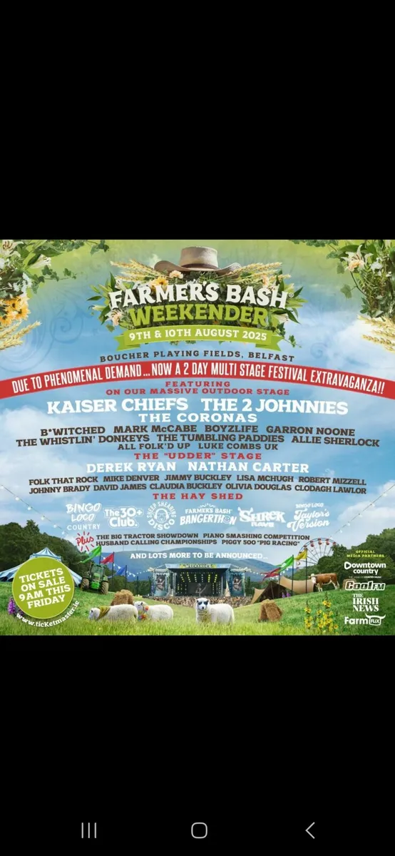 🔥1x Farmers Bash Weekend Ticket🔥