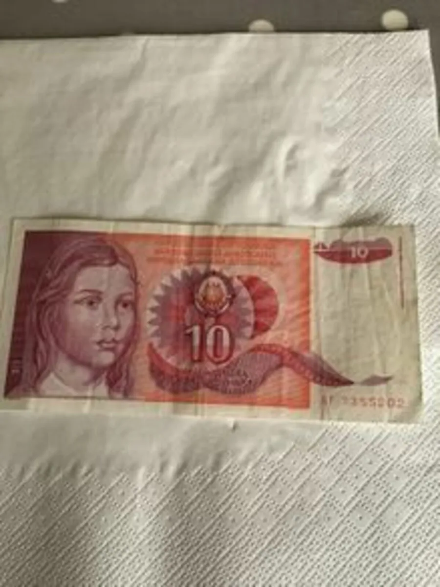 Rare Yugoslavia Banknote- 10 Dinara