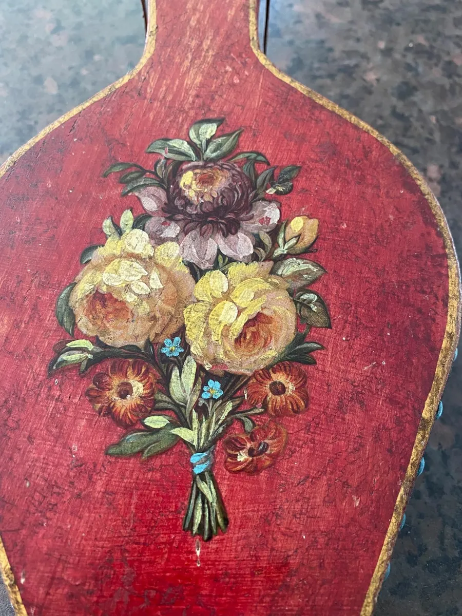 c1910 ANTIQUE RED-PAINTED AND OIL-GILT BELLOWS - Image 2