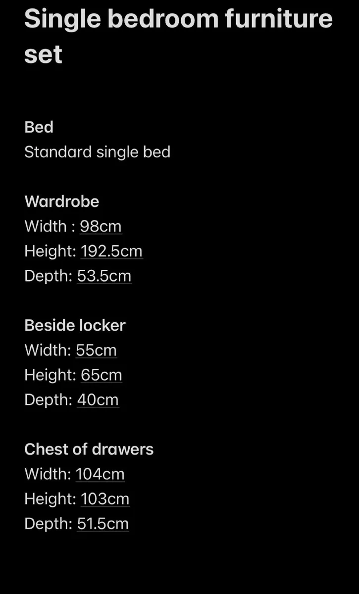 Single bedroom wooden furniture set - Image 2