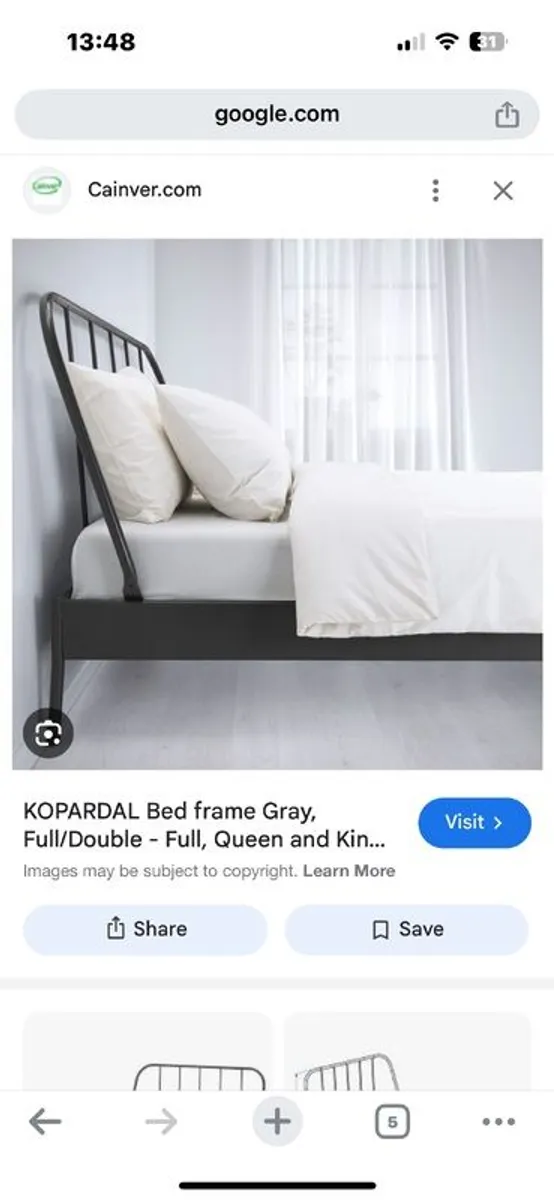 Double bed frame - Grey Steel - Image 2