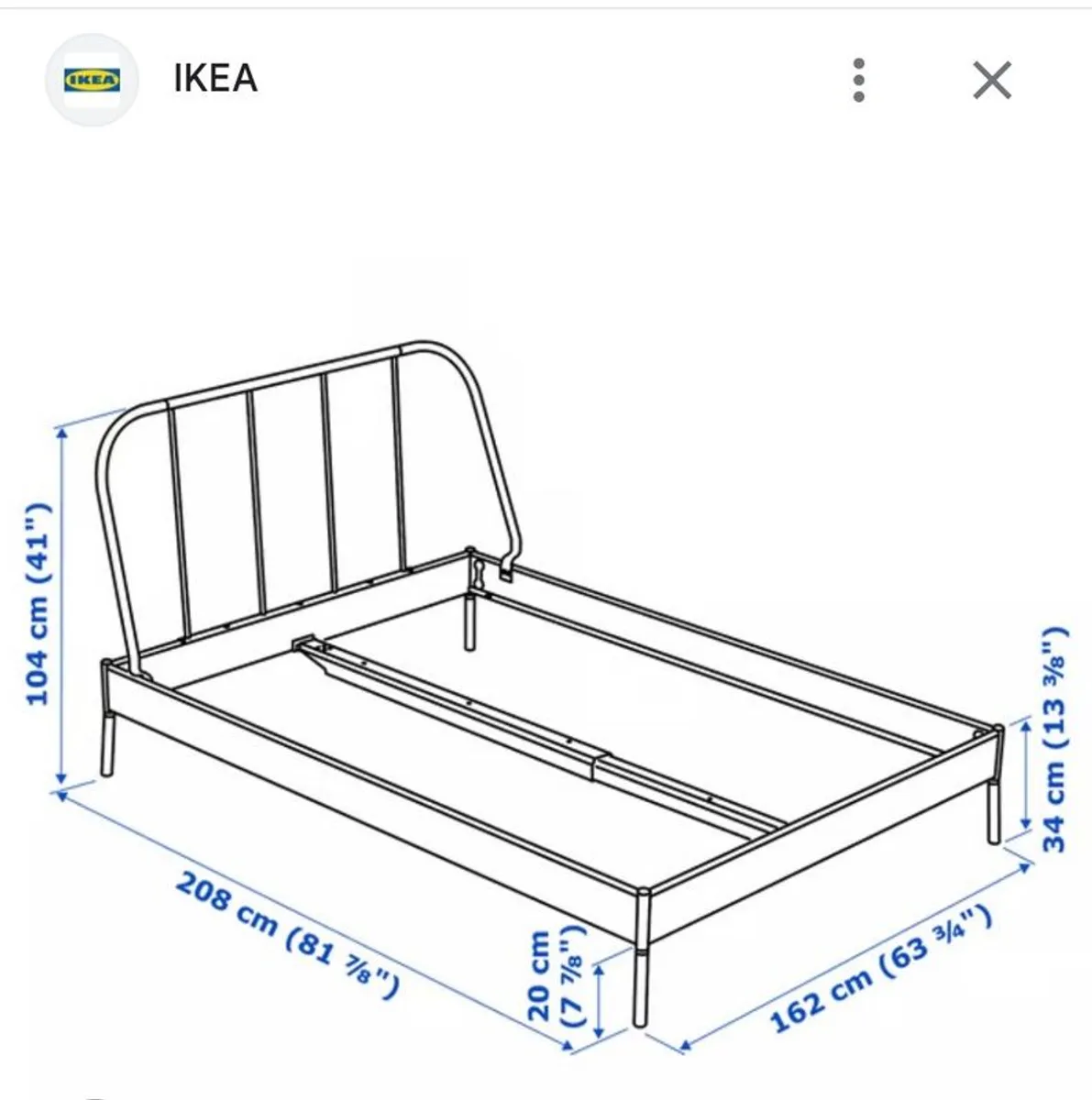 Double bed frame - Grey Steel - Image 3