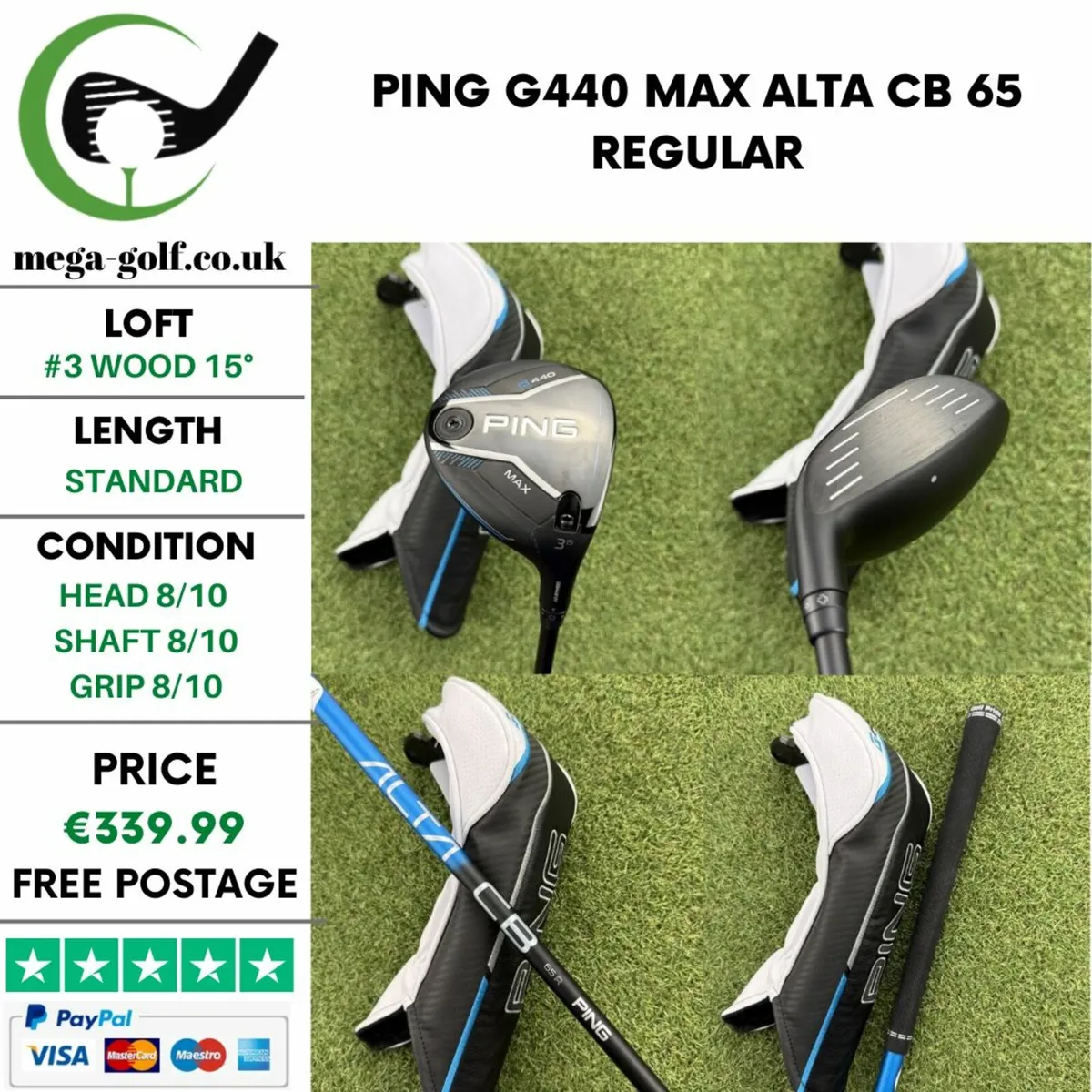 PING G440 MAX #3 WOOD 15° / ALTA CB 65 REGULAR - Image 1