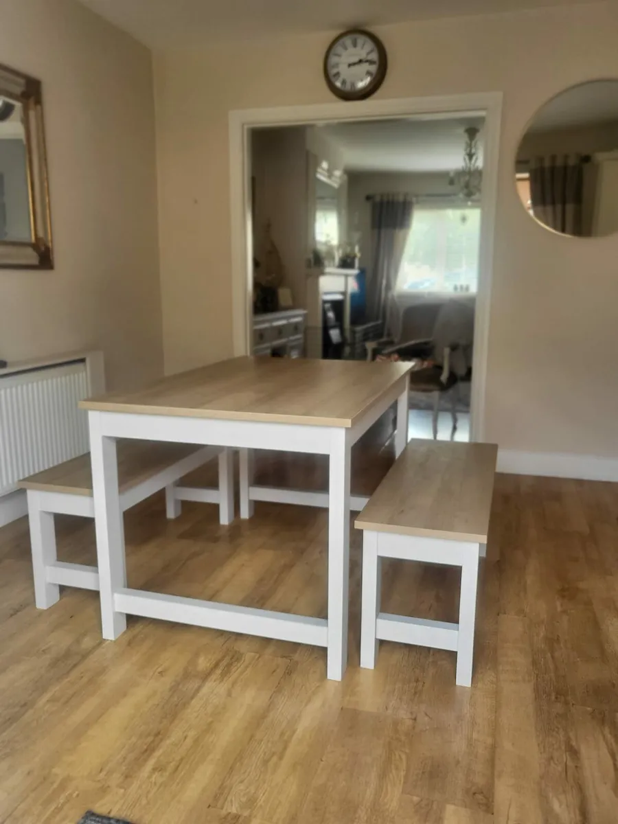 Kitchen table and benches - Image 2