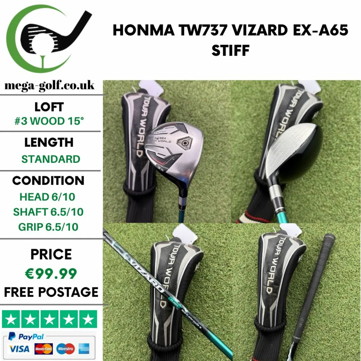 HONMA TW737 #3 WOOD 15° / VIZARD EX-A65 STIFF - Image 1