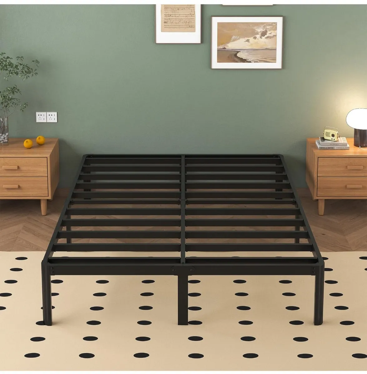 King Size Bed Frame 30.5 cm High with Rounded Corn - Image 1