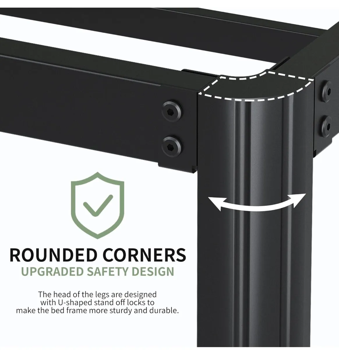 King Size Bed Frame 30.5 cm High with Rounded Corn - Image 2