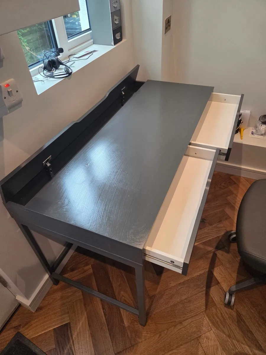 Home office desk for sale - Ikea Alex dark grey - Image 4