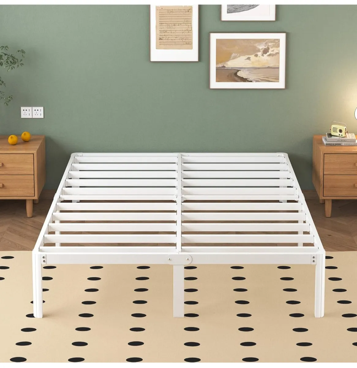 King Size Bed Frame 30.5 cm High with Rounded Corn - Image 1