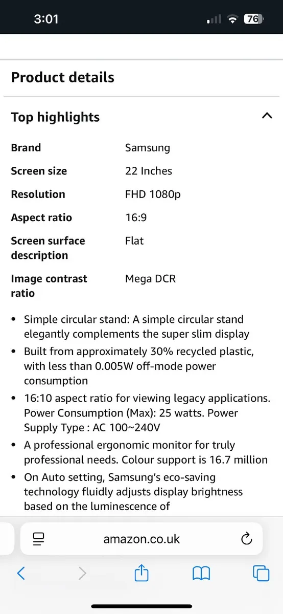 Samsung S22F350FHU Monitor - Image 2