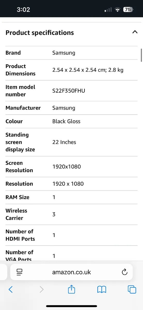Samsung S22F350FHU Monitor - Image 3