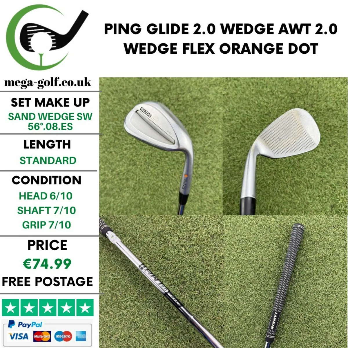 PING GLIDE 2.0 WEDGE SW 56°.08.ES / AWT 2.0 WEDGE - Image 1