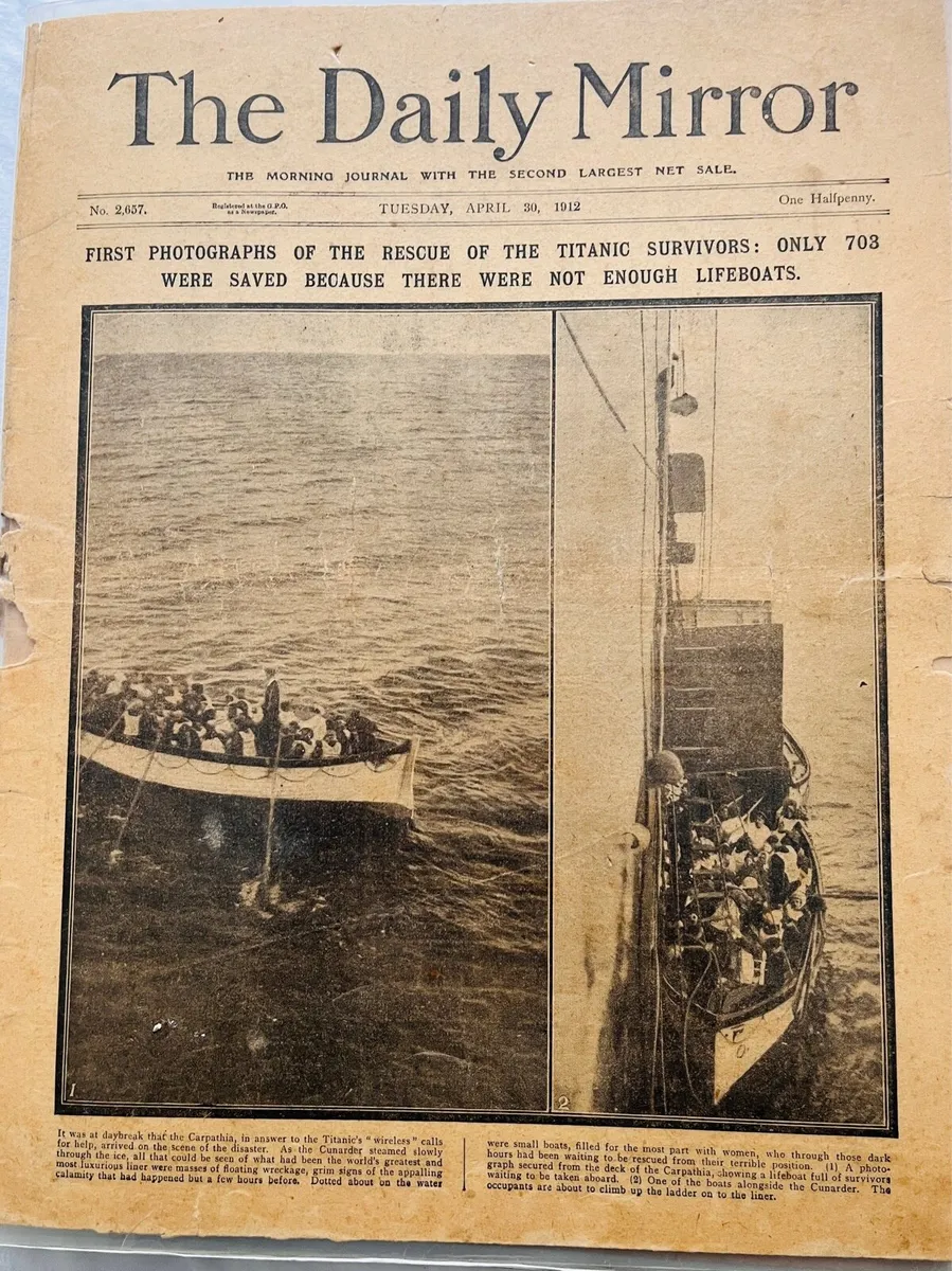 Titanic/ Newspaper 1912 Copies - Image 2