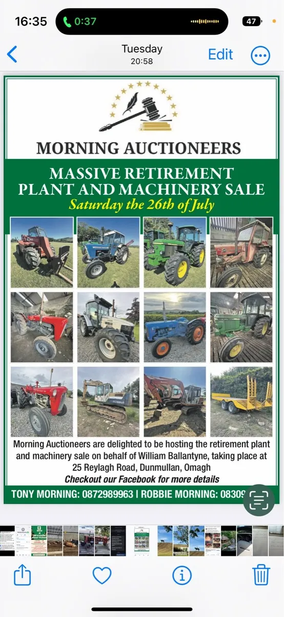 RETIREMENT MACHINERY AUCTION SAT 26 JULY MORNING A - Image 1