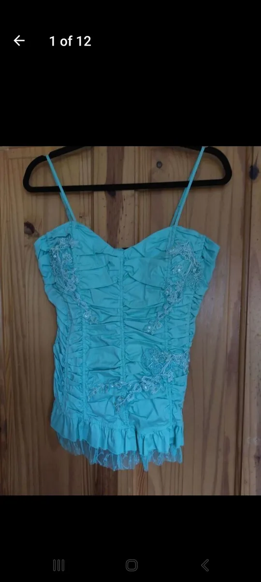 Mint green sequin bodice top with tags (free post) - Image 2