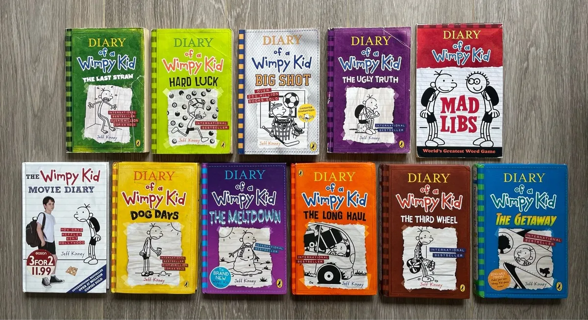 Wimpy Kid Books - 10 Books - 6 Hardback