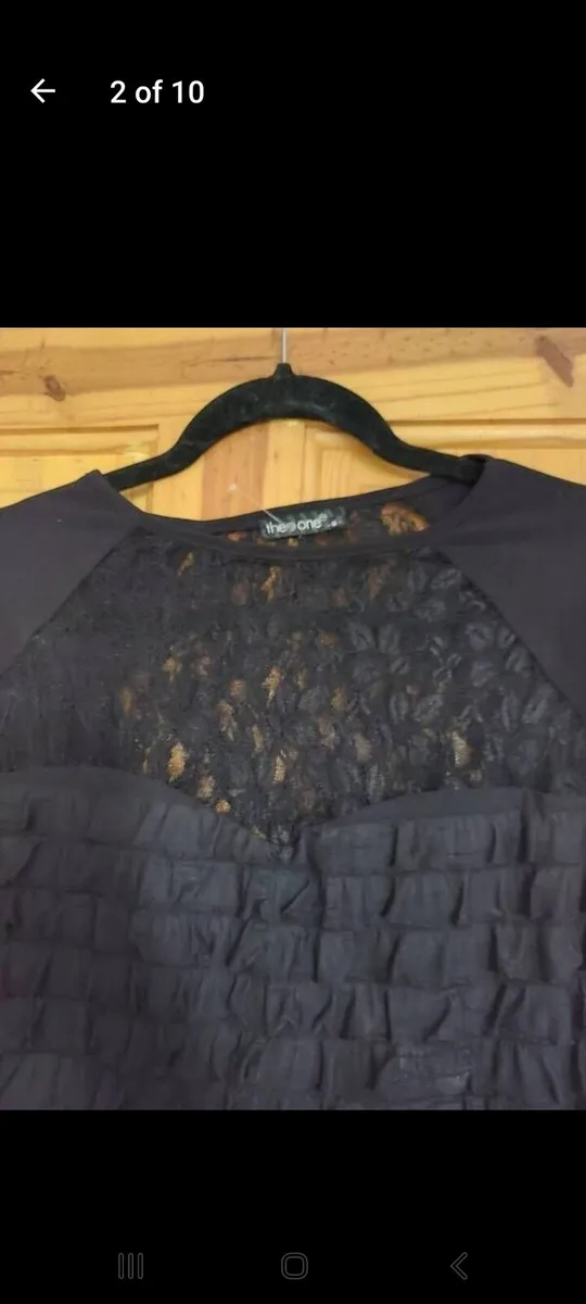 Black rufflle top (free postage) - Image 2
