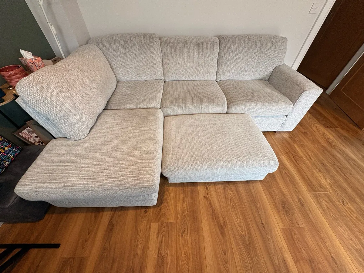Faye Corner Chaise Sofa + Large Footstool - Image 1