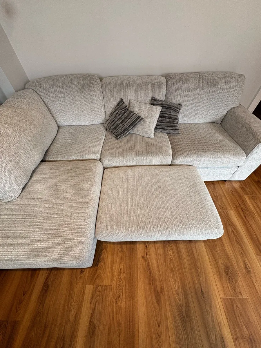 Faye Corner Chaise Sofa + Large Footstool - Image 2