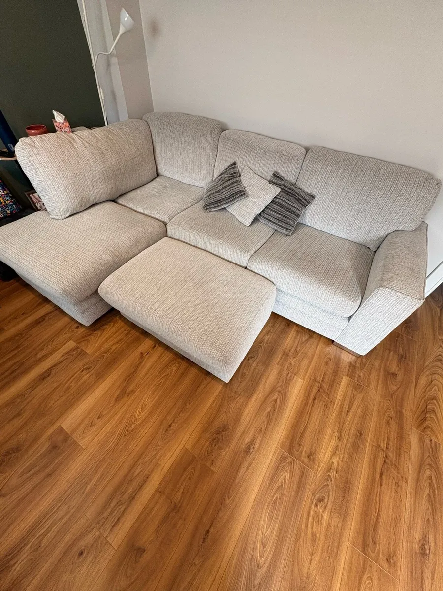 Faye Corner Chaise Sofa + Large Footstool - Image 3