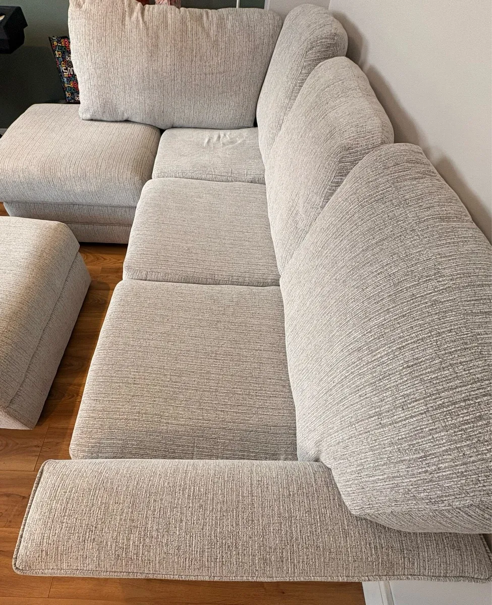 Faye Corner Chaise Sofa + Large Footstool - Image 4