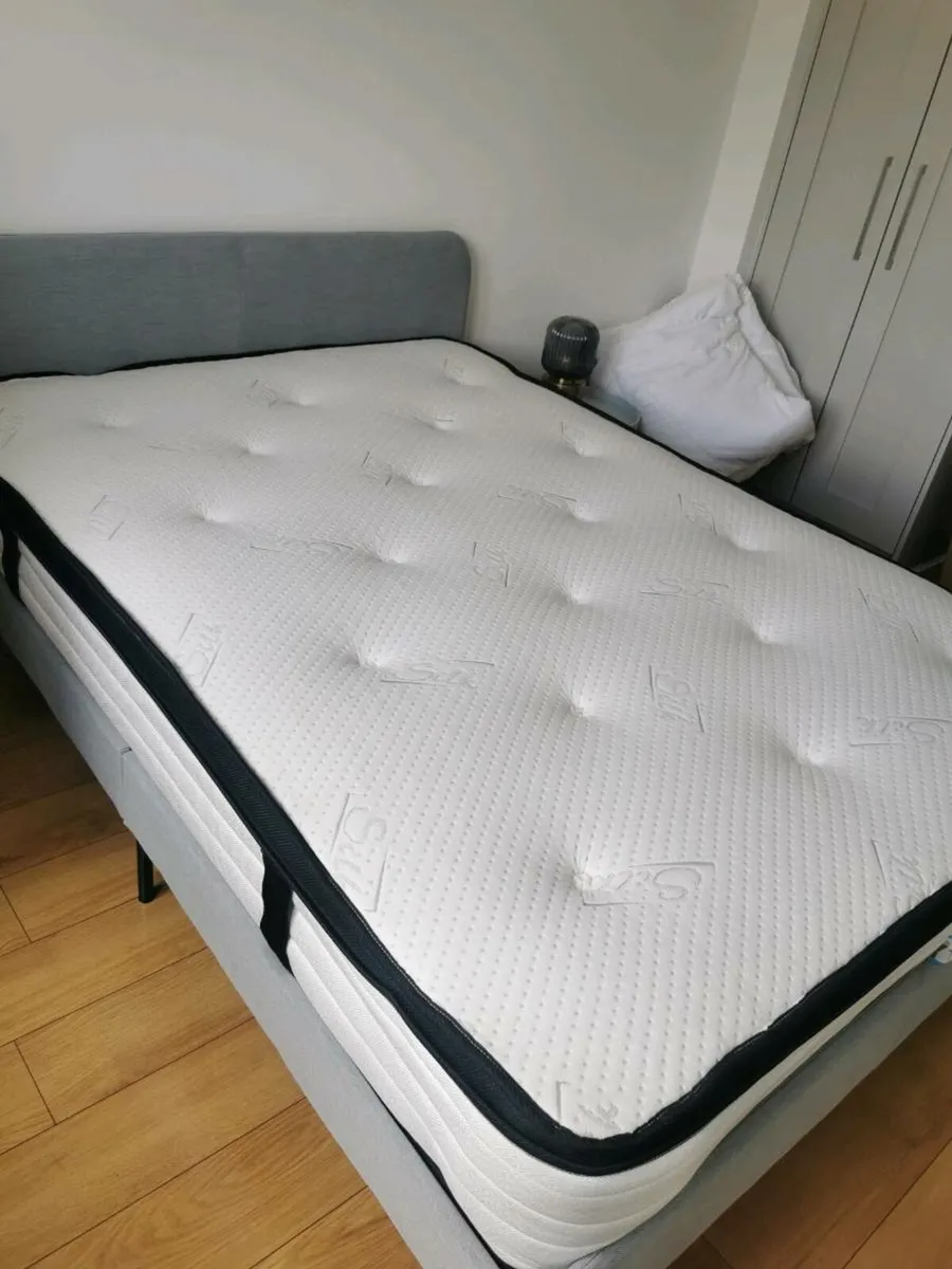 Double upholstered Bedframe and mattress - Image 2