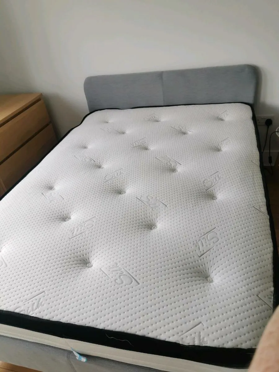 Double upholstered Bedframe and mattress - Image 4