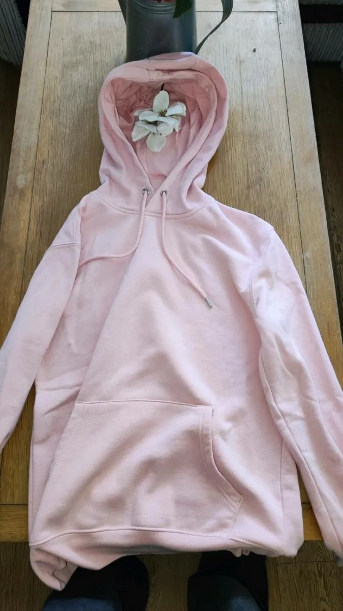 Pink Hooded Sweatshirt / Hoodie - Size M