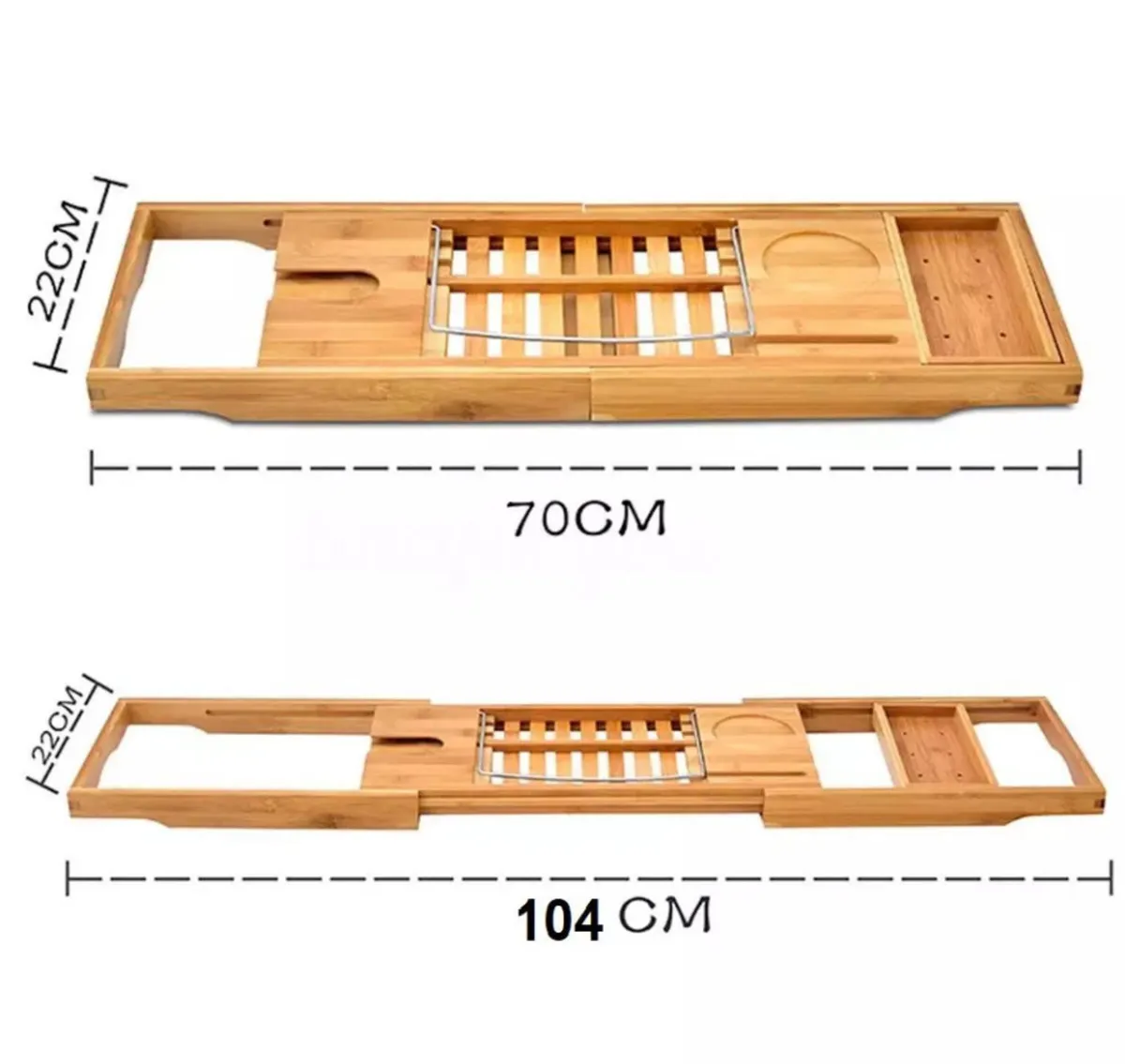Bamboo Bath Caddy Tray Bamboo Tidy Caddy NEW - Image 2