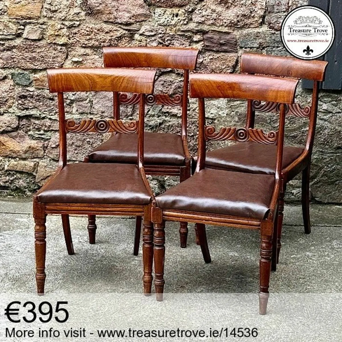 Sets of four vintage and antique dining chairs - Image 1